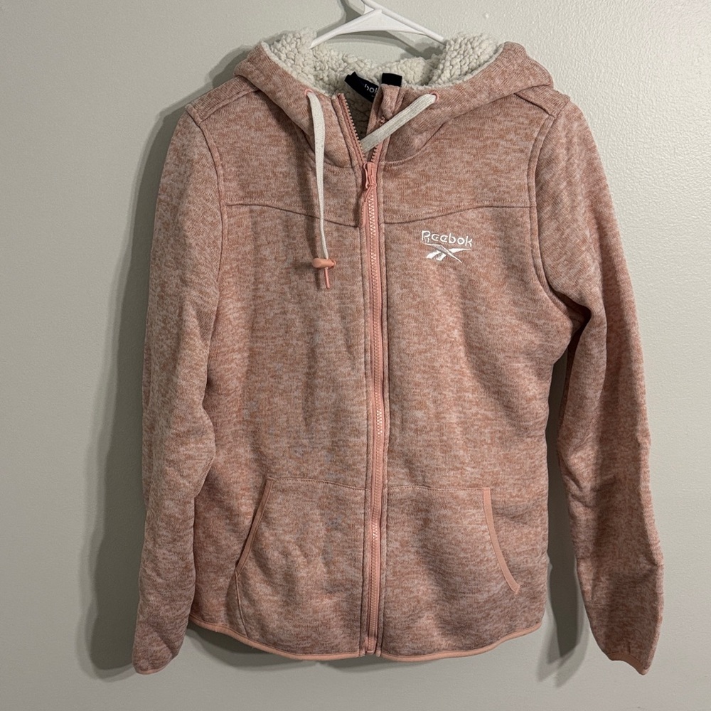 Reebok Light Pink Fleece-Lined Hoodie